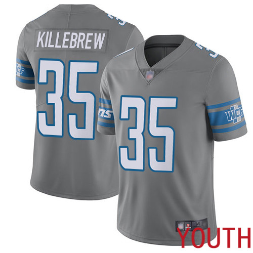 Detroit Lions Limited Steel Youth Miles Killebrew Jersey NFL Football 35 Rush Vapor Untouchable